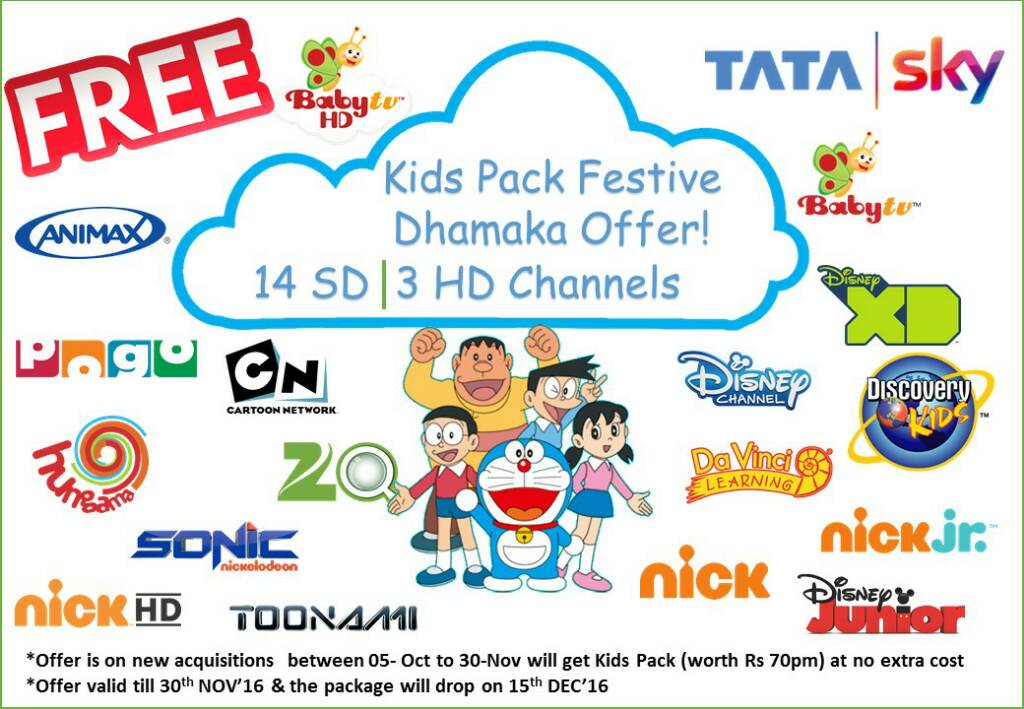 tatasky festive dhamaka.....kids channel free | DreamDTH Forums -  Television Discussion Community