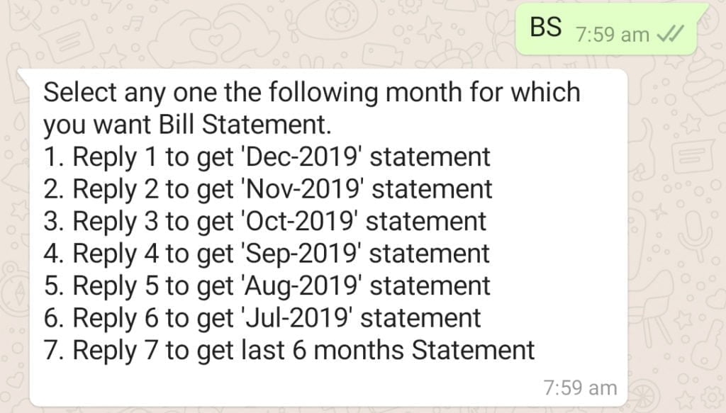 Tata sky whatsapp monthly statement