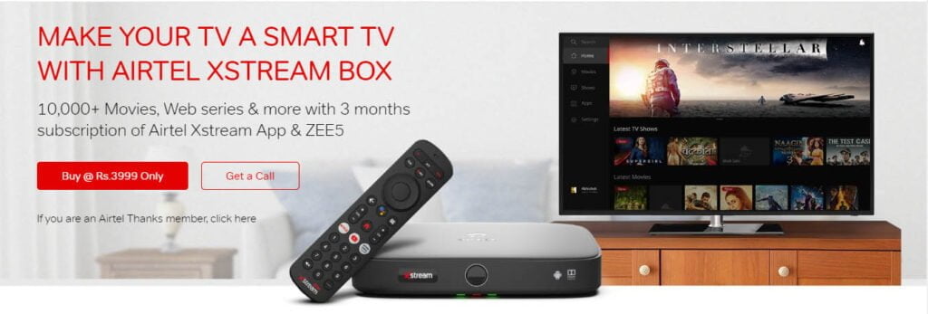New Airtel Xstream STB customers to now only get 3 months of subscription to Airtel Xstream app and ZEE5