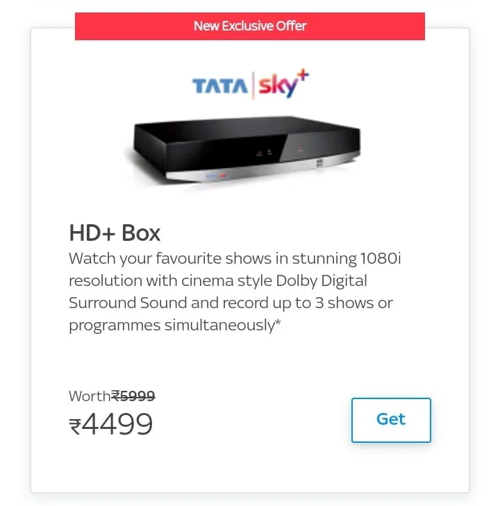 Tata Sky HD upgrade price drop