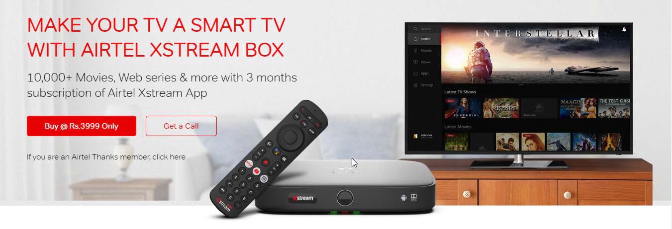 New Airtel Xstream Box connections now only offering Airtel Xstream App ...