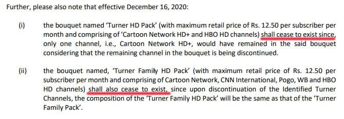 WarnerMedia set to discontinue 'Turner HD Pack' and 'Turner Family HD Pack'