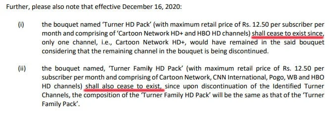 WarnerMedia set to discontinue 'Turner HD Pack' and 'Turner Family HD Pack'