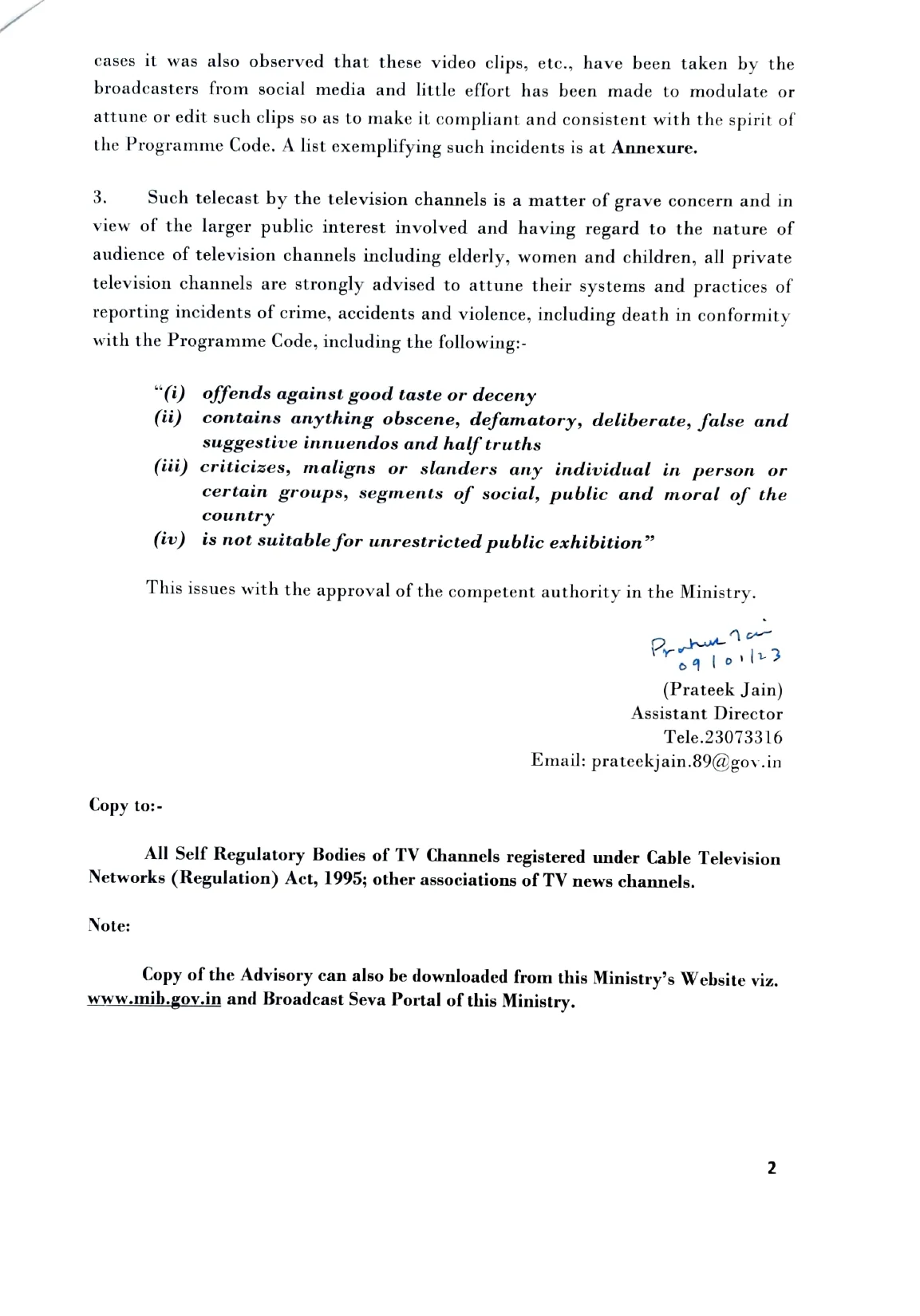 Advisory to Private TV channels 09.01.23 page 0002