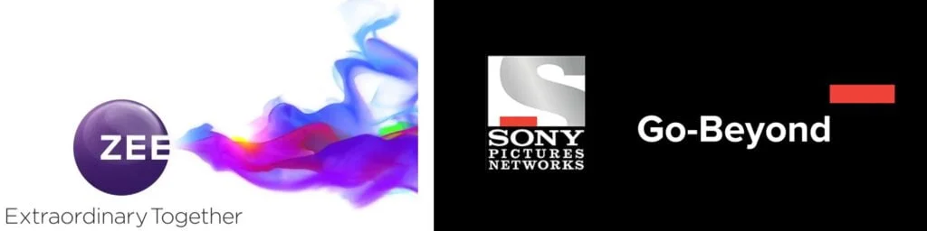 Zee Sony Logos and Slogans