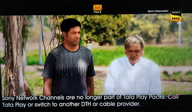 Sony Max no longer part of Tata Play packs